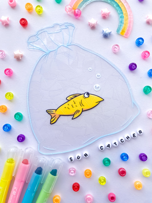 Fluffy Fish bag Suncatcher